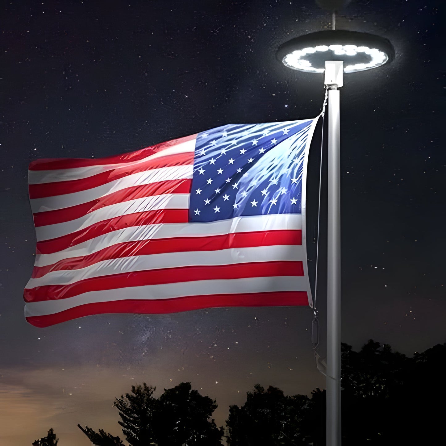 Bright LED Solar Flagpole Lights All Night - Luxicro