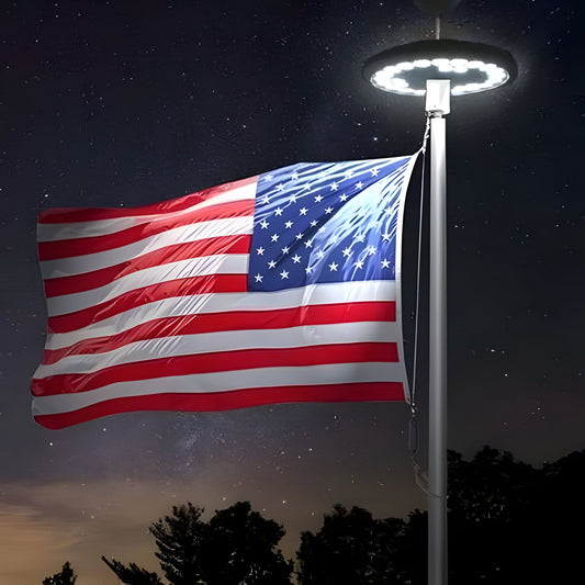 Bright LED Solar Flagpole Lights All Night - Luxicro