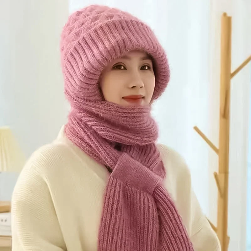 Warm Winter Beanie Neck Scarf Set