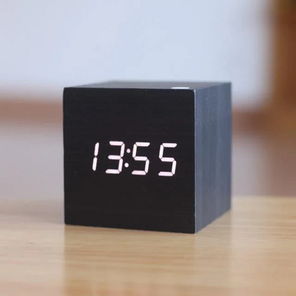 Rustic Wooden LED Display Wall Clock - Luxicro