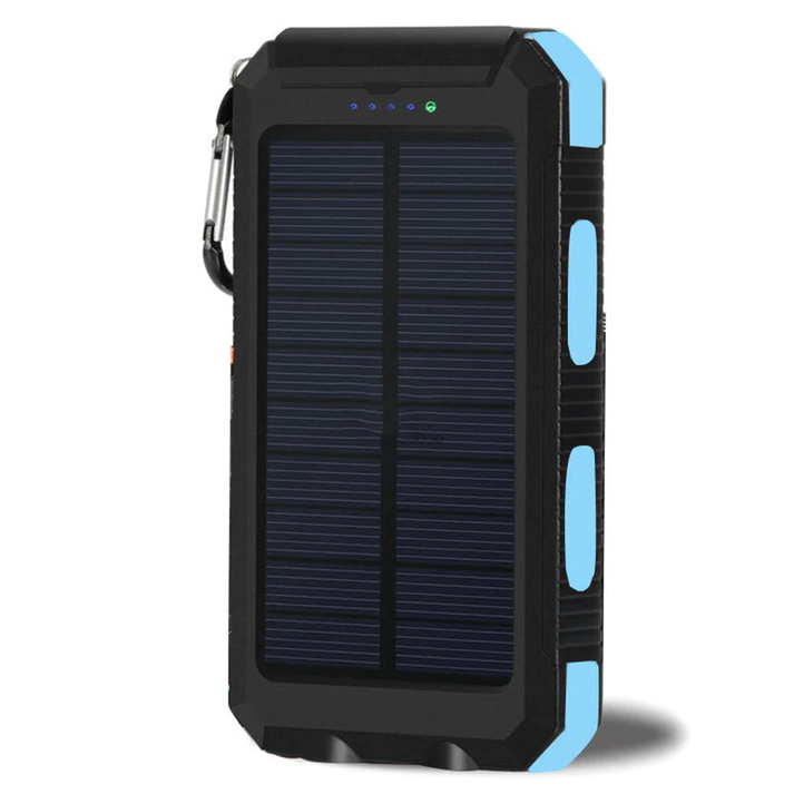 Slim Waterproof Portable Solar Charger with LED Flashlight