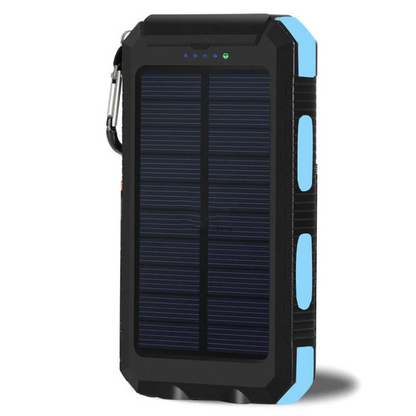 Slim Waterproof Portable Solar Charger with LED Flashlight