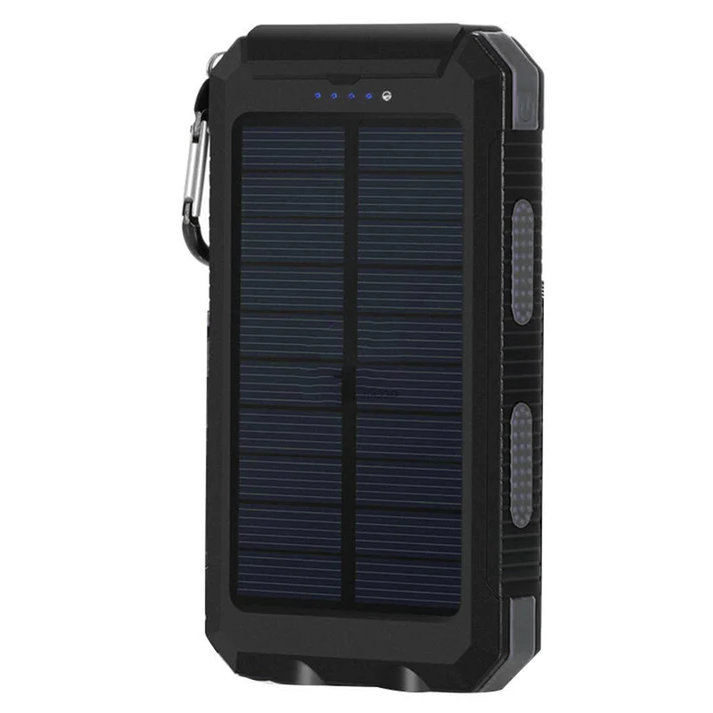 Slim Waterproof Portable Solar Charger with LED Flashlight - Luxicro