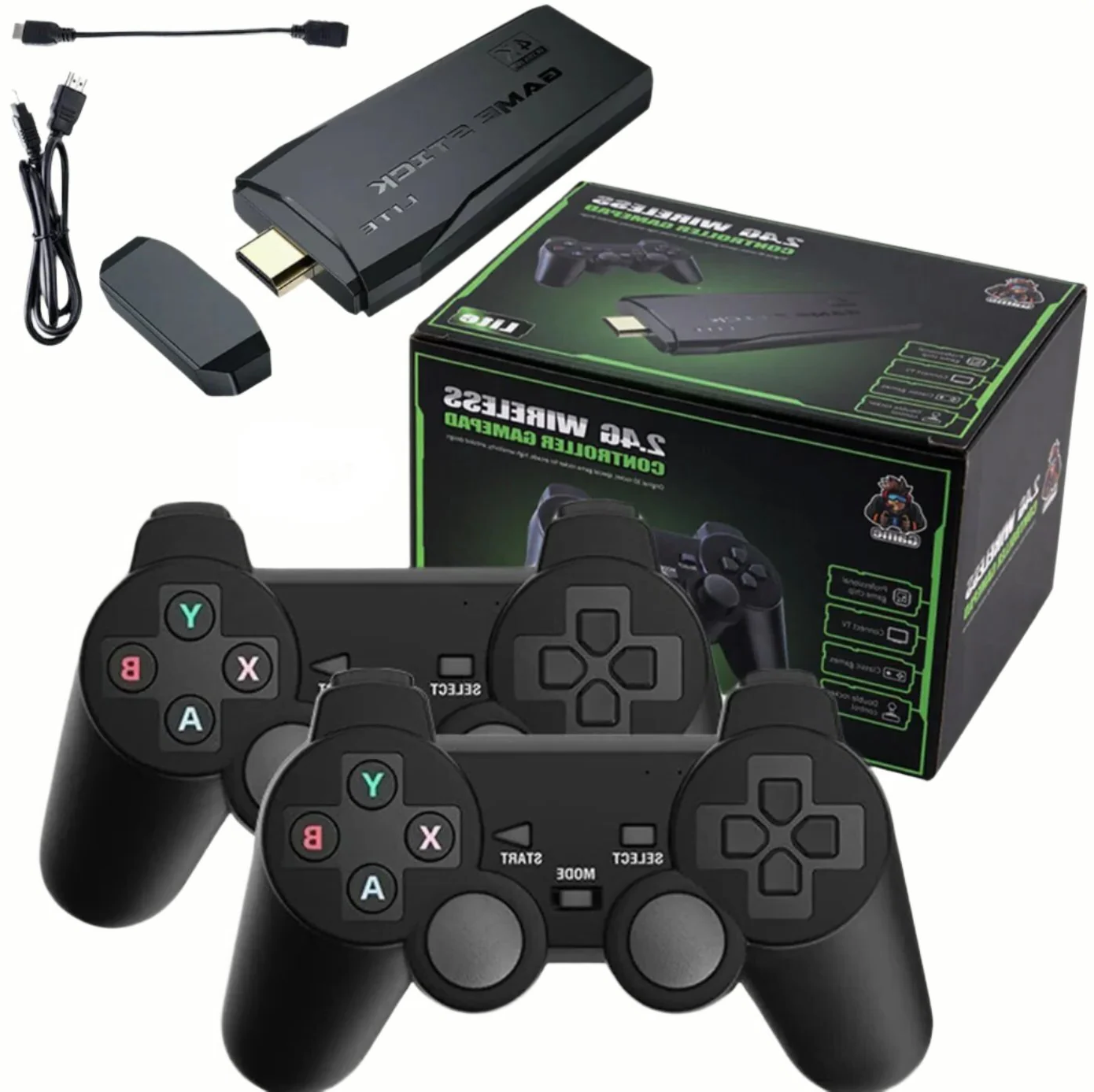 Portable 4K Retro Game Console 64GB with Controllers - Luxicro
