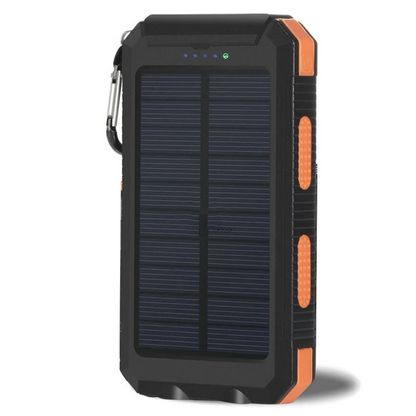 Slim Waterproof Portable Solar Charger with LED Flashlight