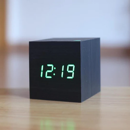 Rustic Wooden LED Display Wall Clock
