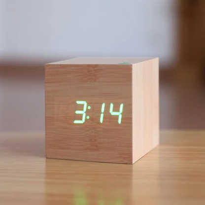 Rustic Wooden LED Display Wall Clock