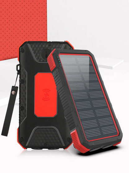Slim Waterproof Portable Solar Charger with LED Flashlight
