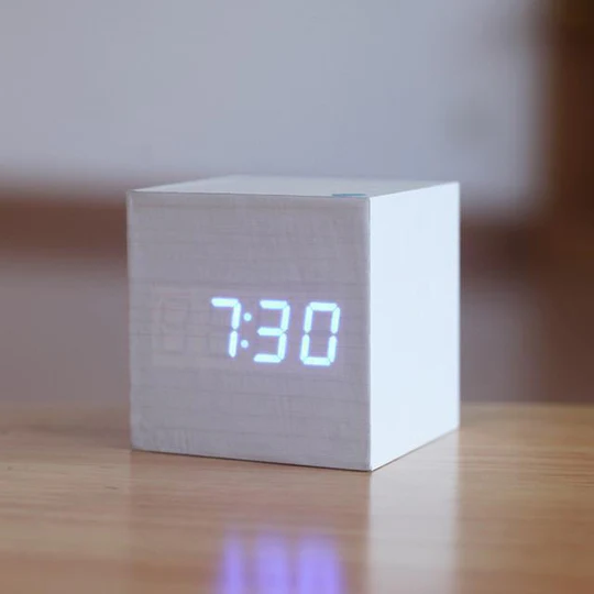 Rustic Wooden LED Display Wall Clock