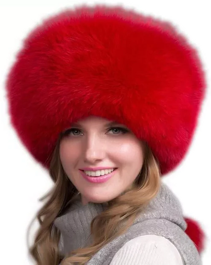 Warm Luxury Fur Winter Hat for Women with Earmuffs