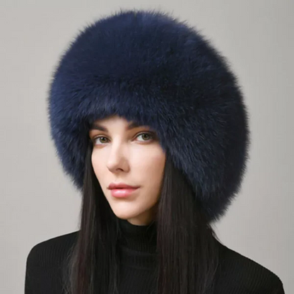 Warm Luxury Fur Winter Hat for Women with Earmuffs