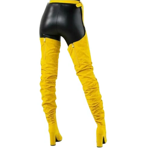 Tall Suede Over Knee High Heel Boots