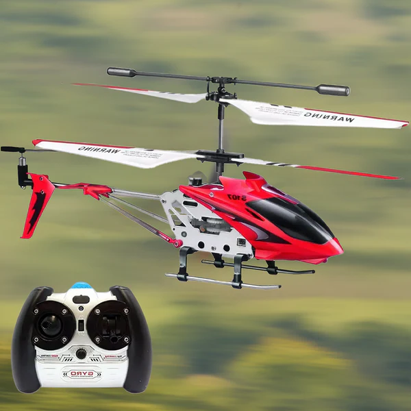 Red Durable Small RC Helicopter with Stabilizer - Luxicro