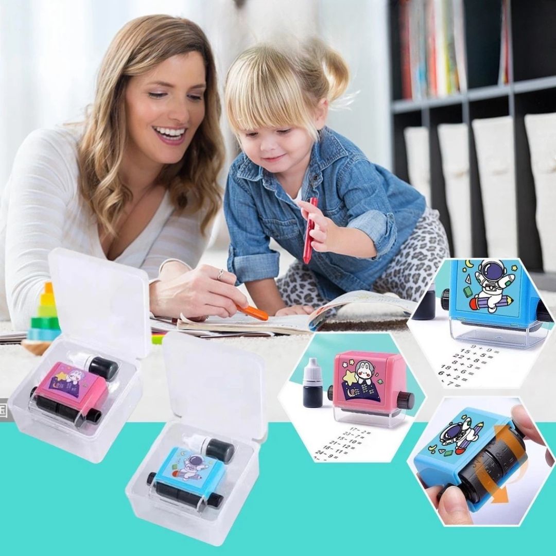 Colorful Educational Number Stamp Set