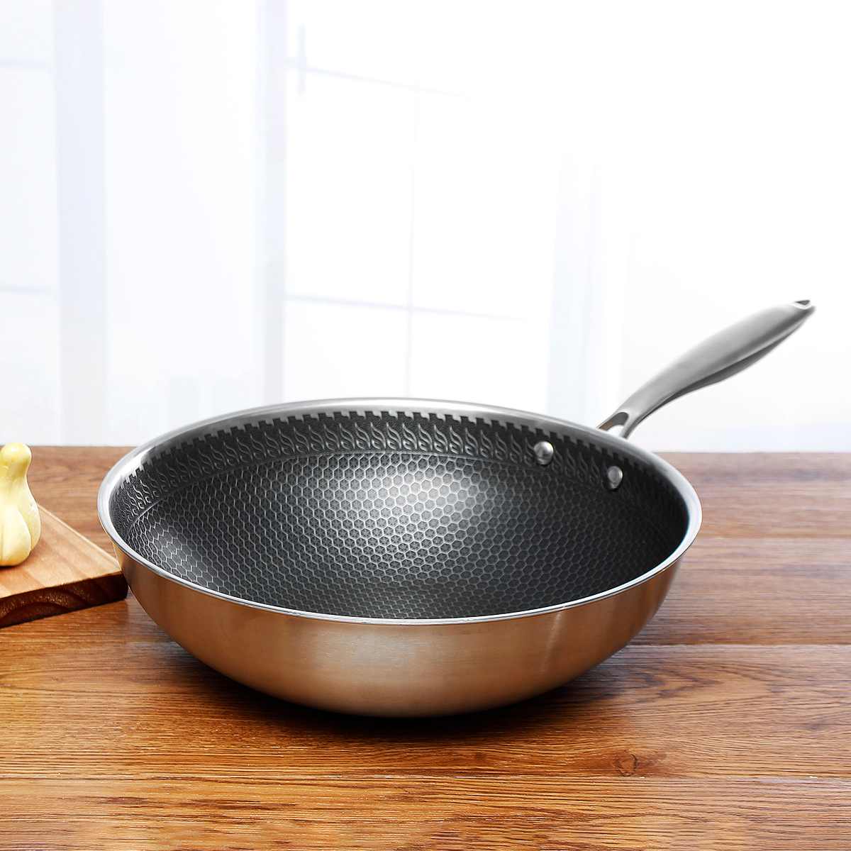 Large Heavy Duty Nonstick Stainless Steel Skillet