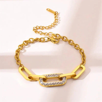Shining Crystal Paperclip Link Bracelet - Luxicro