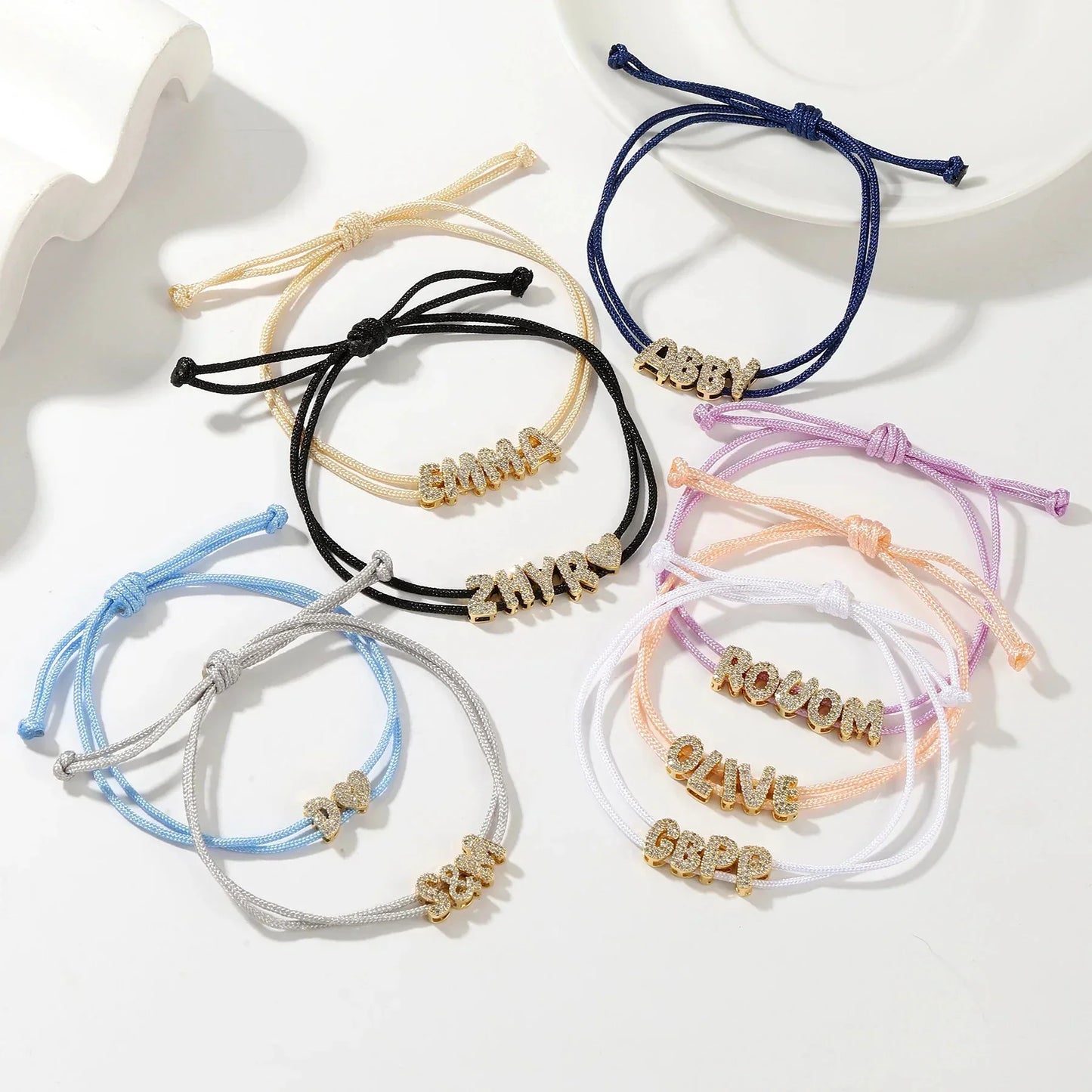 Personalized Glitter Rope Chain Bracelet