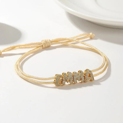 Personalized Glitter Rope Chain Bracelet