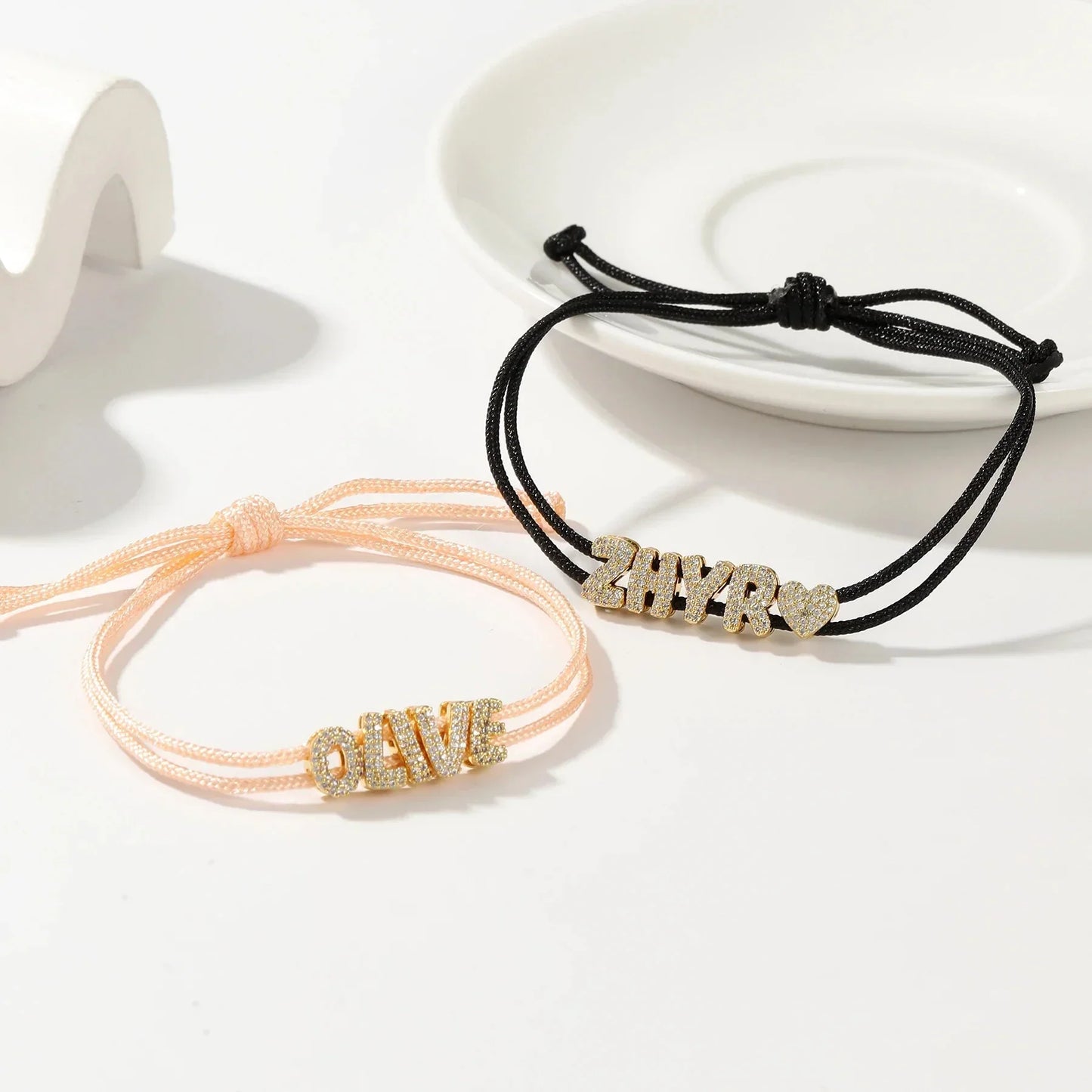 Personalized Glitter Rope Chain Bracelet