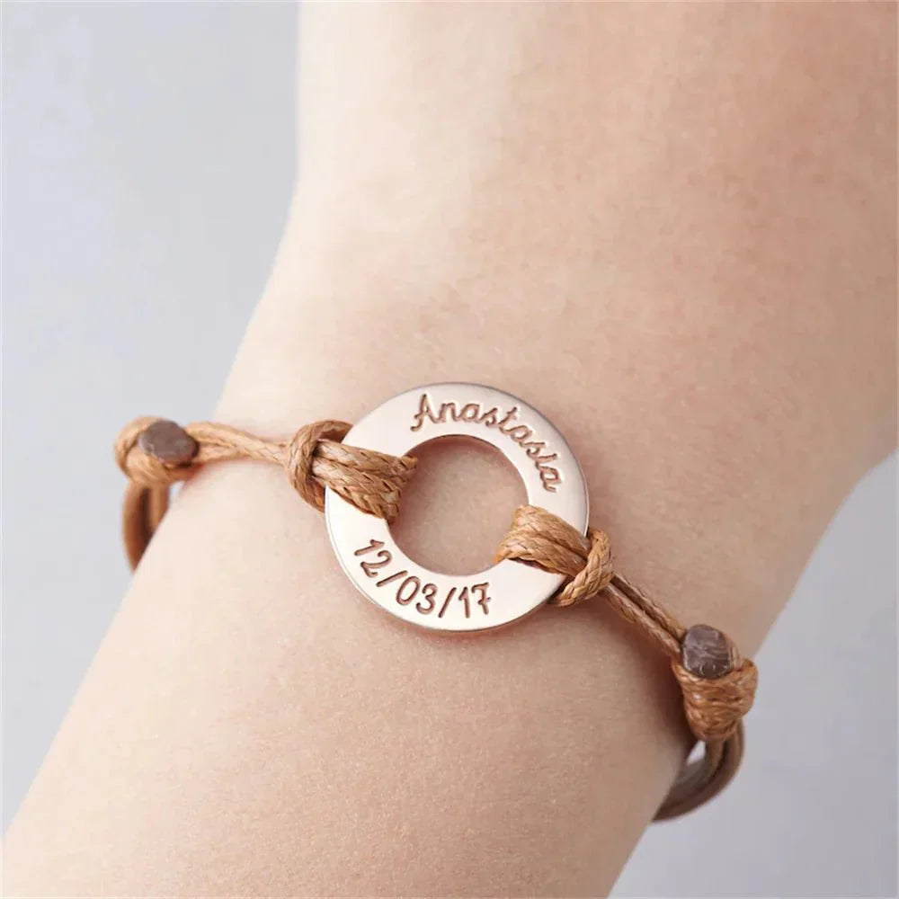 Personalized Monogrammed Rope Chain Bracelet
