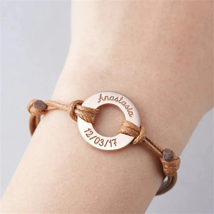 Personalized Monogrammed Rope Chain Bracelet