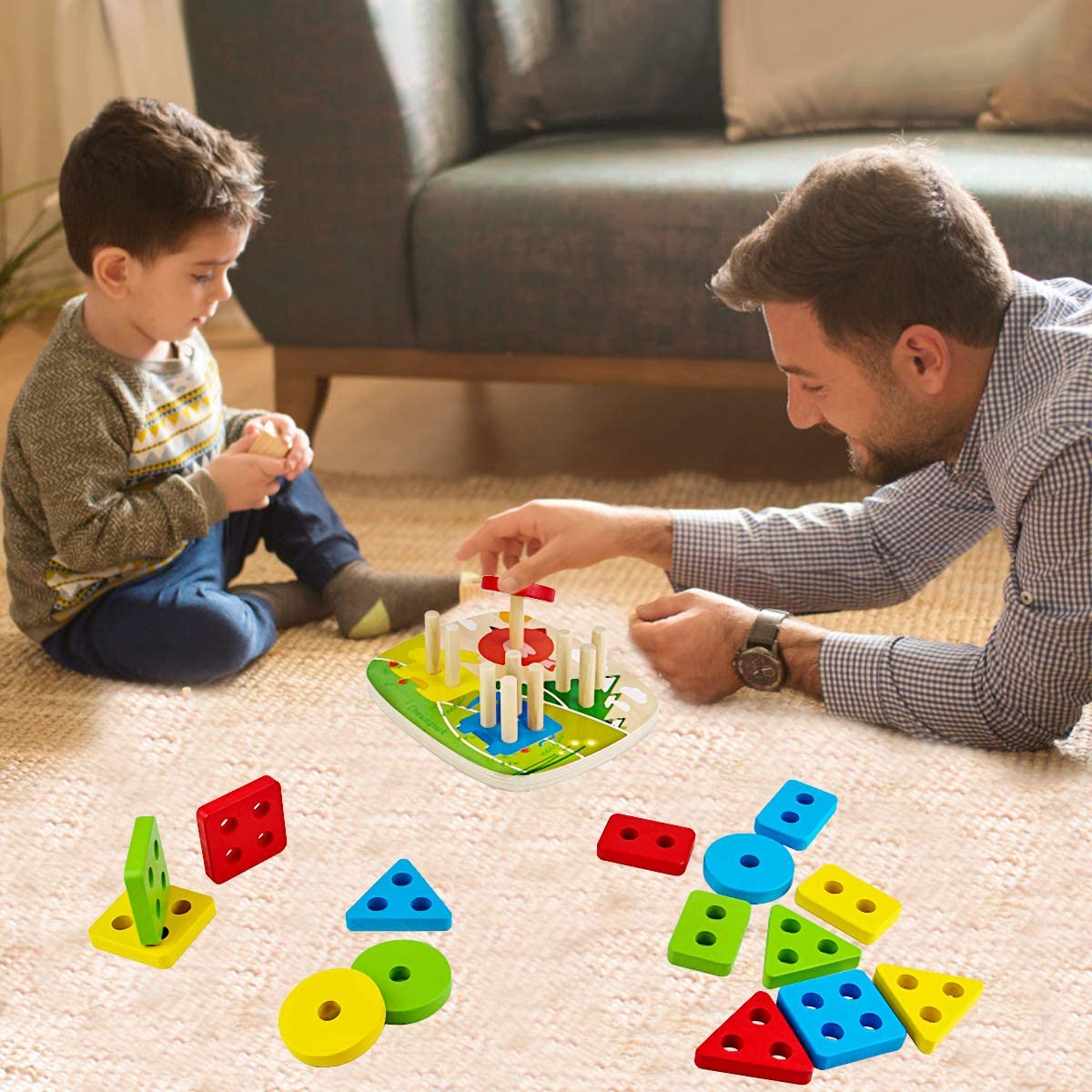 Vibrant Children's Construction Blocks Toy