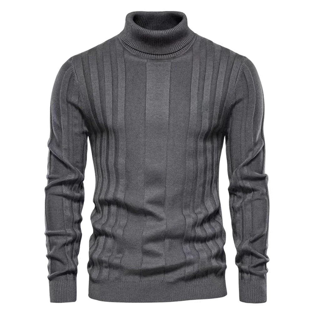 Classic Men's Turtleneck Jumper - Warm Slim Fit Sweater