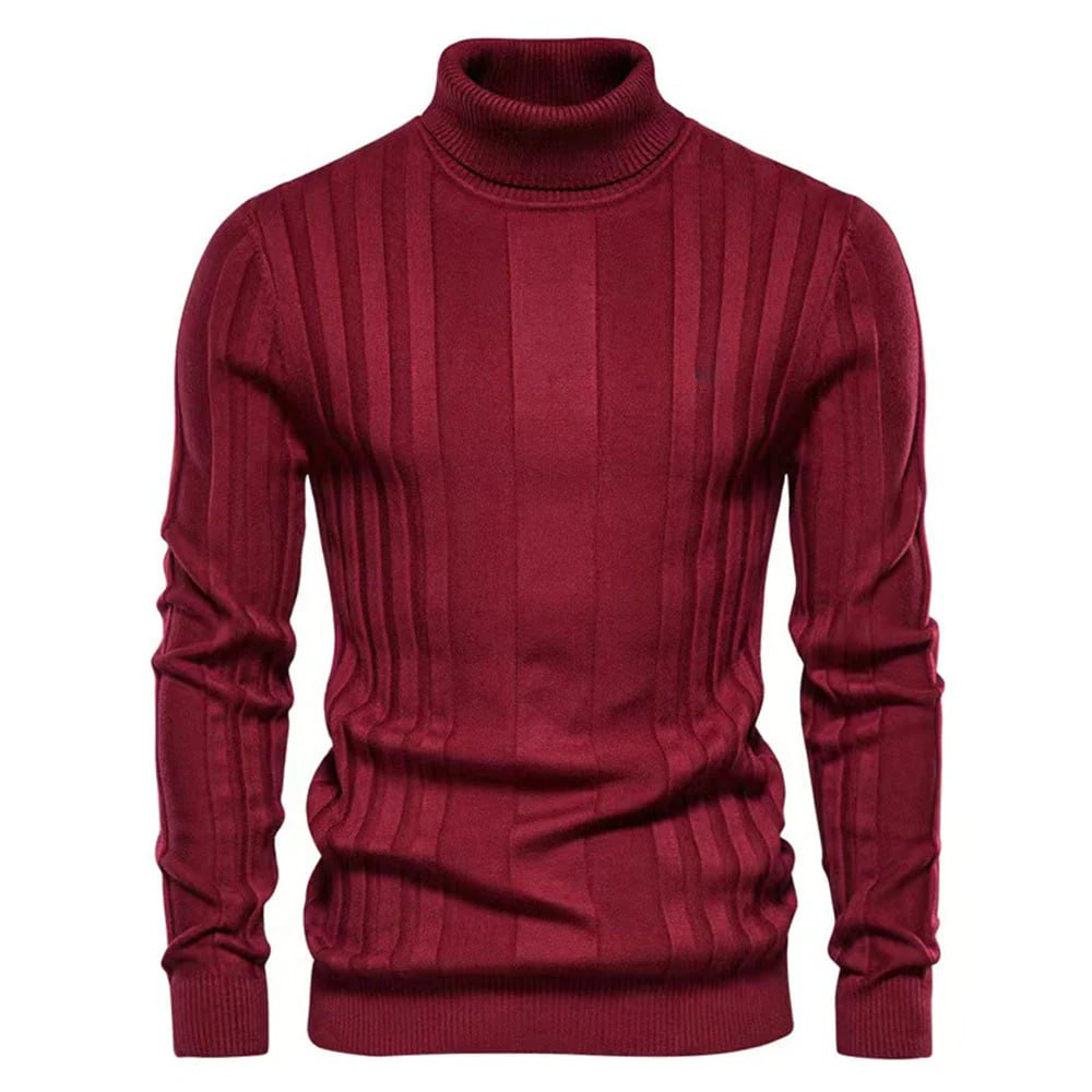 Classic Men's Turtleneck Jumper - Warm Slim Fit Sweater - Luxicro