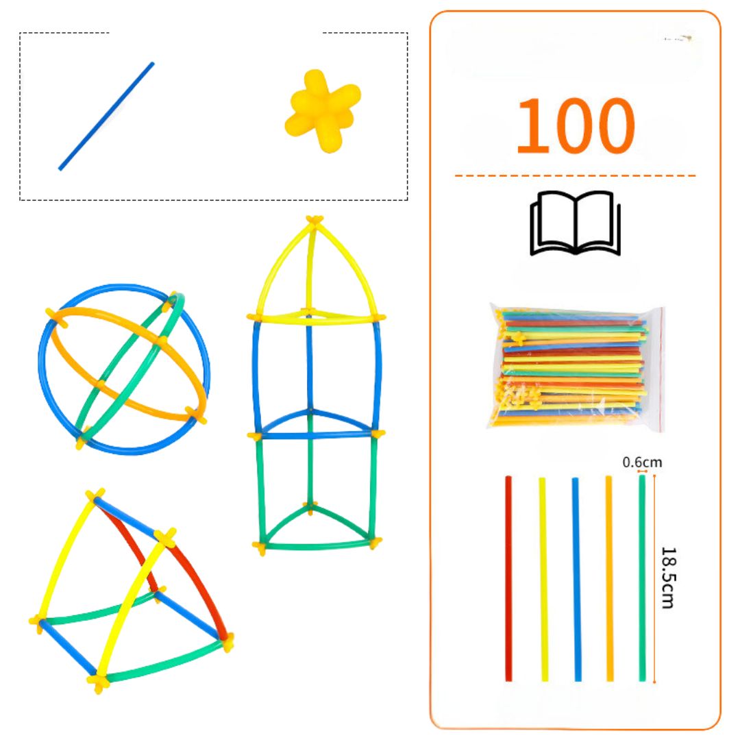 Colorful Children's Construction Rod Kit - Luxicro