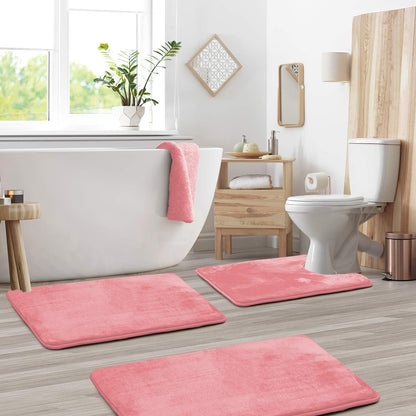 Plush Soft Memory Foam Bathroom Mat - 3 Piece Set