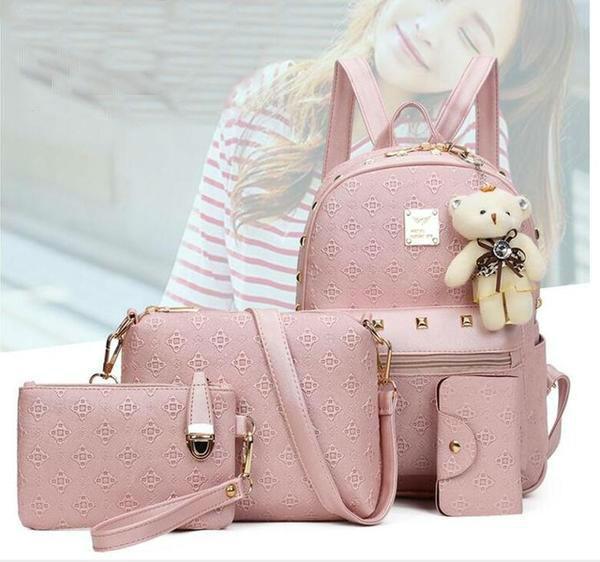 Cute Women's Plush Teddy Purse Set - Luxicro