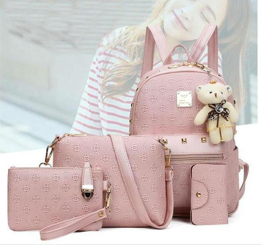Cute Women's Plush Teddy Purse Set - Luxicro