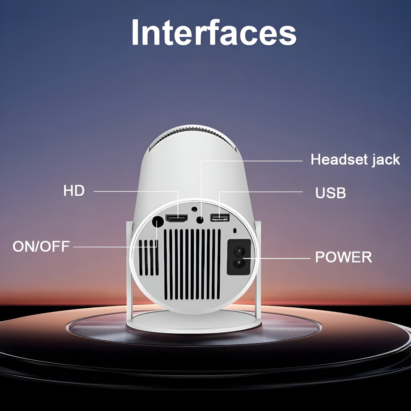 Portable WiFi Projector with Bluetooth Connectivity