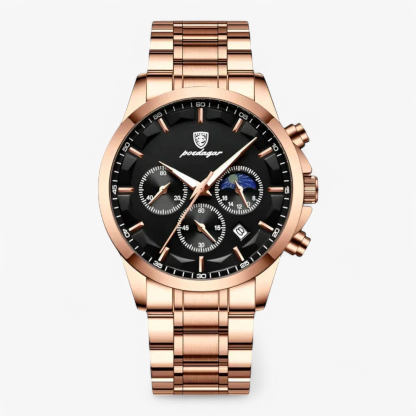 Classic Mens Brown Leather Quartz Watch with Date