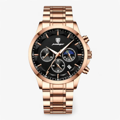 Classic Mens Brown Leather Quartz Watch with Date