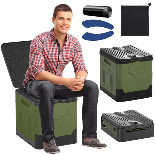 Compact Travel Toilet - Portable Camping Loo for Adults - Luxicro