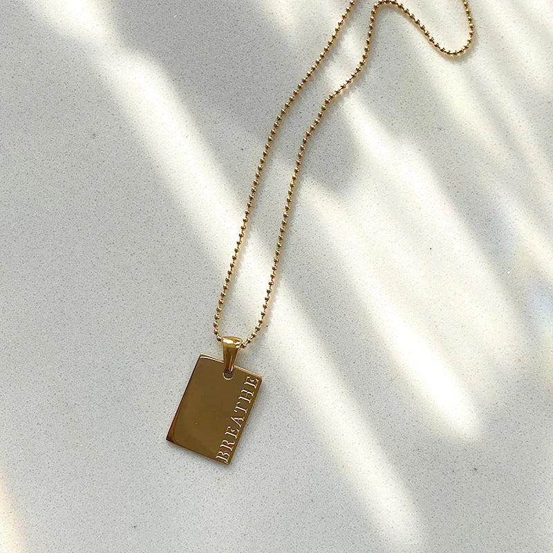 Motivational Quote Engraved Pendant Jewelry - Luxicro