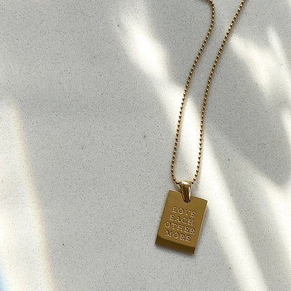 Motivational Quote Engraved Pendant Jewelry