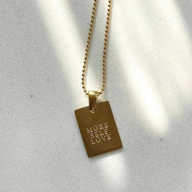 Motivational Quote Engraved Pendant Jewelry