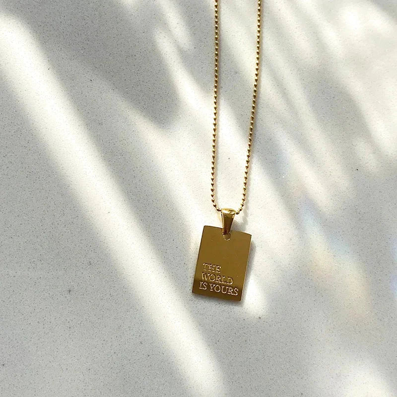 Motivational Quote Engraved Pendant Jewelry