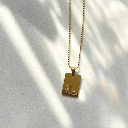 Motivational Quote Engraved Pendant Jewelry