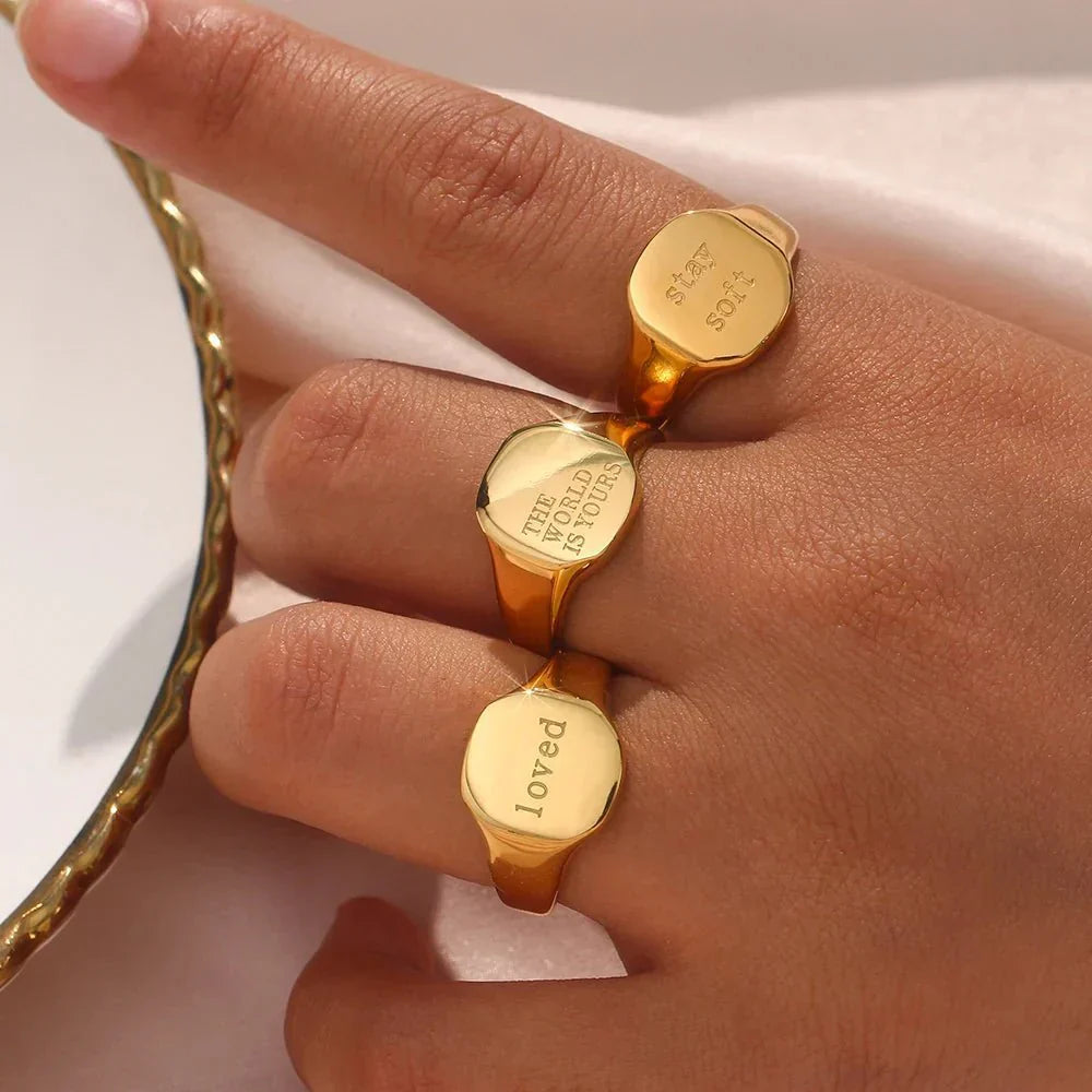 Inspirational Message Personalized Ring Bands - Luxicro