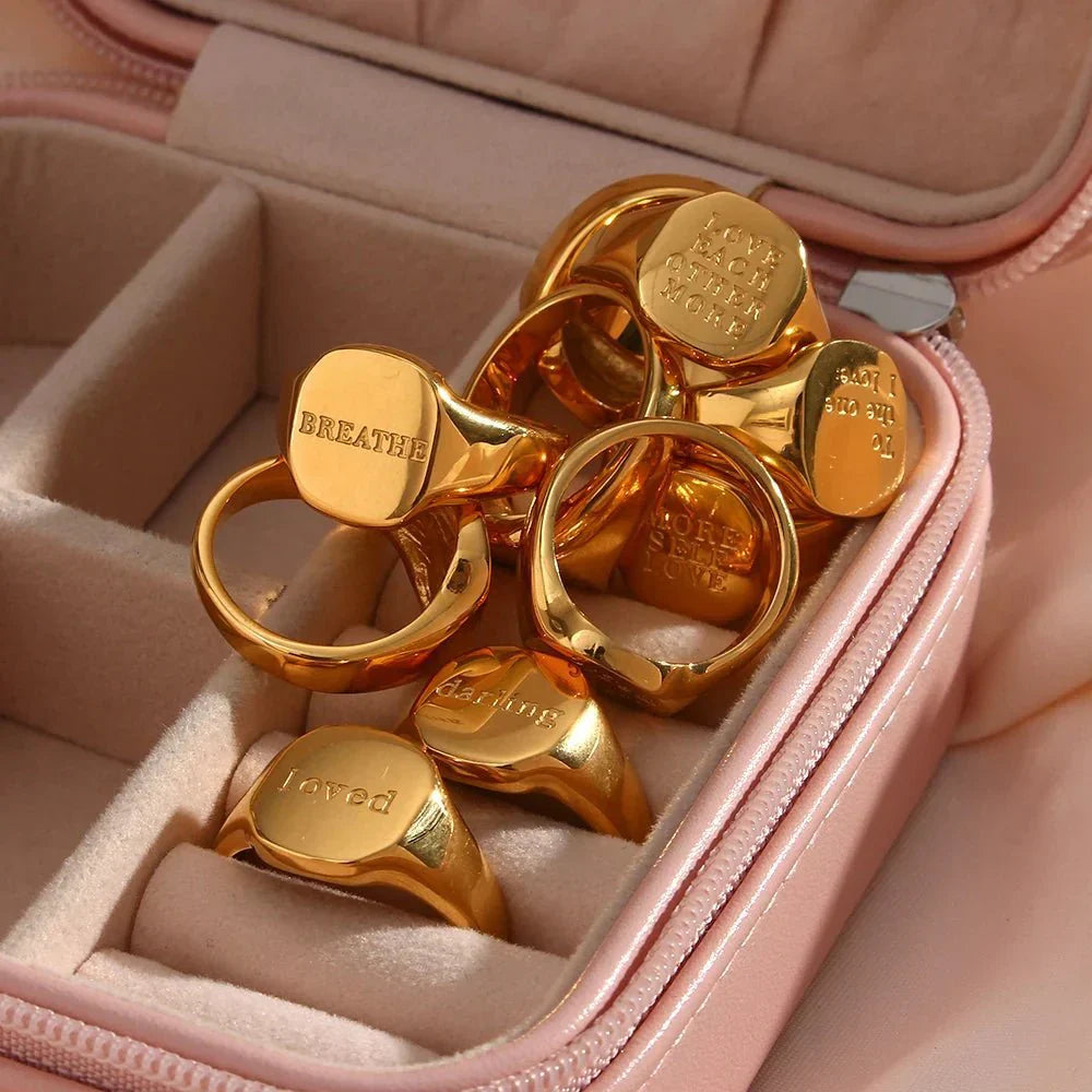 Inspirational Message Personalized Ring Bands
