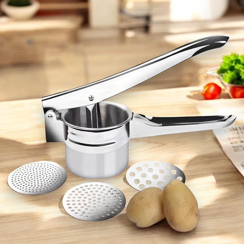 Easy Grip Stainless Steel Potato Masher Tool - Luxicro