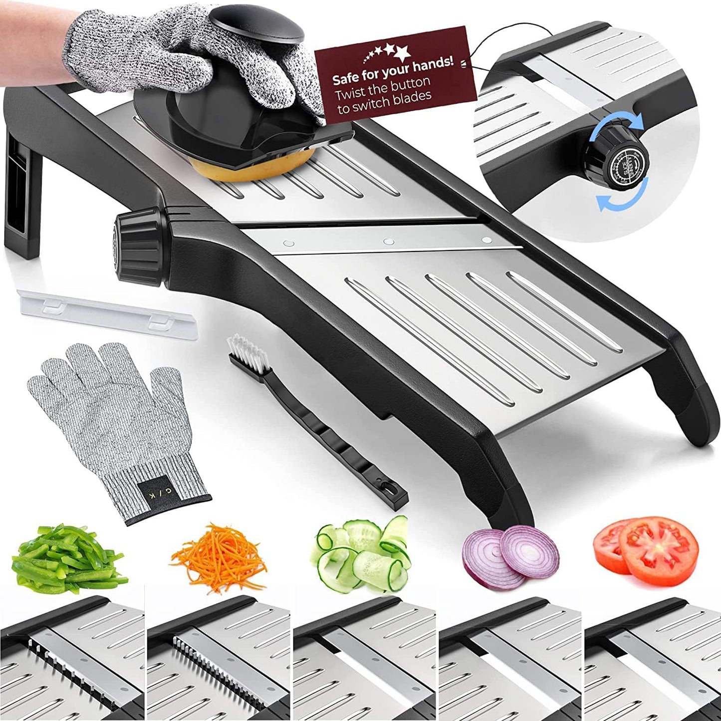 Easy Vegetable Slicer with Safety Gloves
