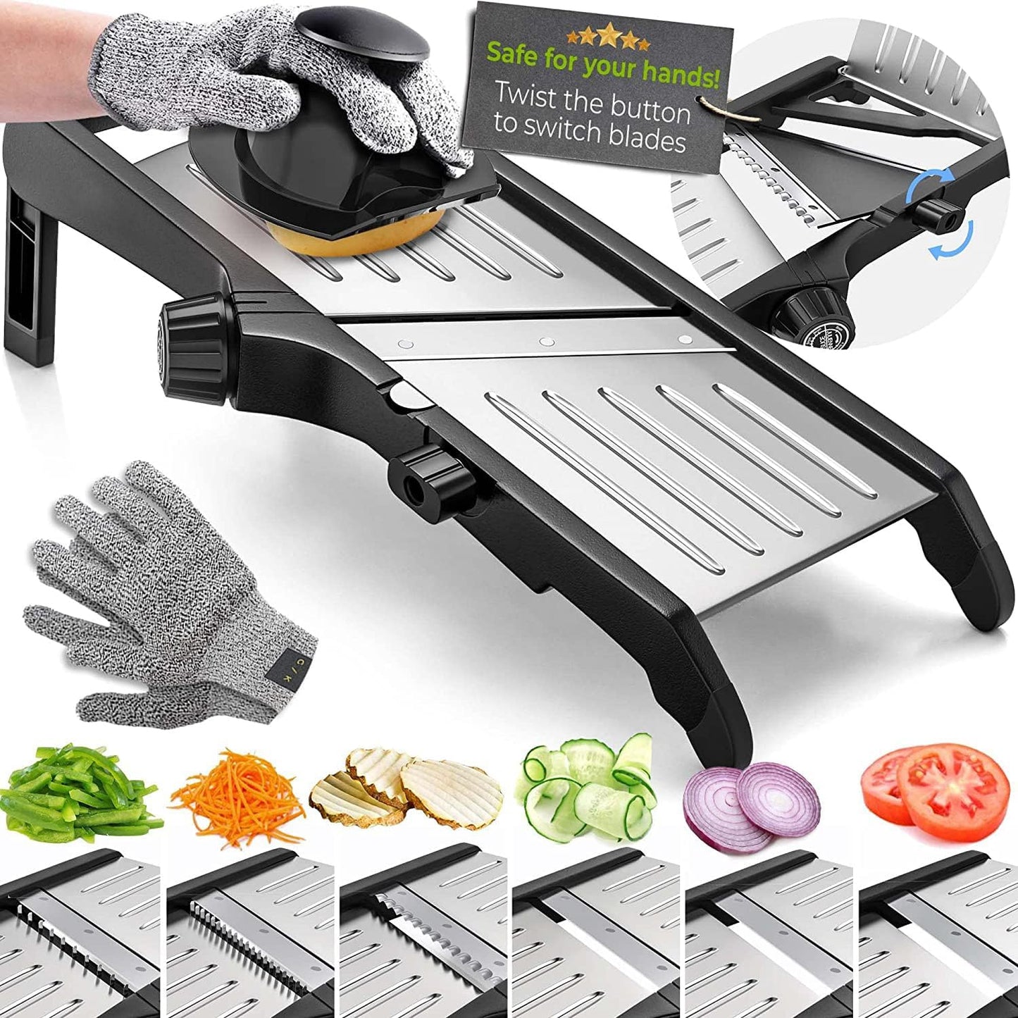 Easy Vegetable Slicer with Safety Gloves
