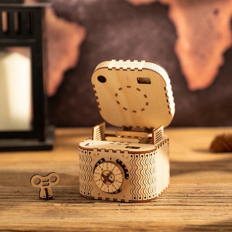 Handcrafted Wooden Treasure Chest Box - Luxicro