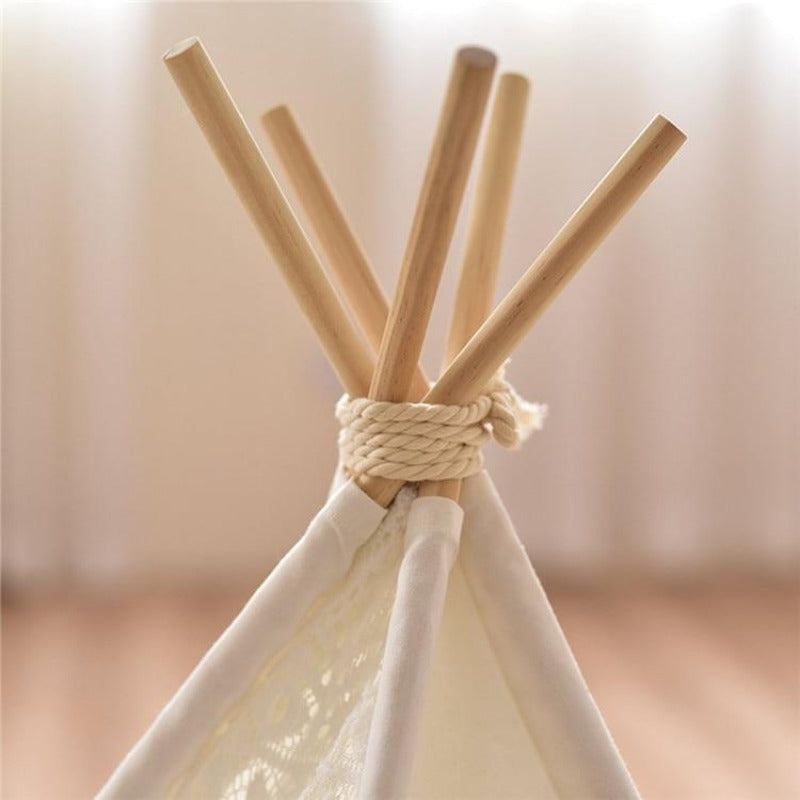 Cozy Pet Teepee with Soft Dog Bed