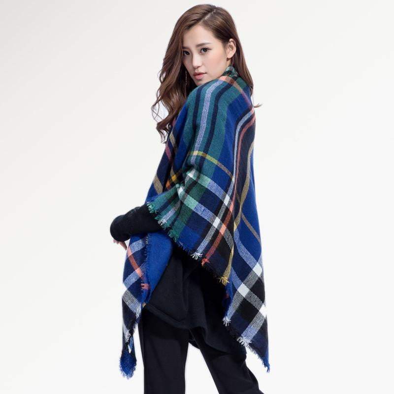 Warm Plaid Knitted Ladies Winter Scarf