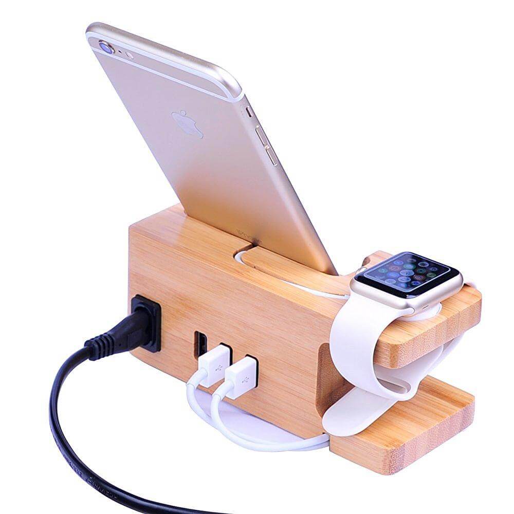 Natural Wood Phone Charging Station - Luxicro